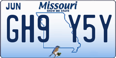MO license plate GH9Y5Y