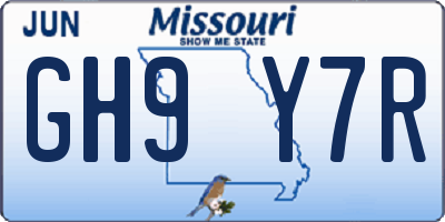 MO license plate GH9Y7R