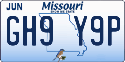 MO license plate GH9Y9P