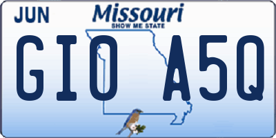 MO license plate GI0A5Q