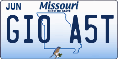 MO license plate GI0A5T