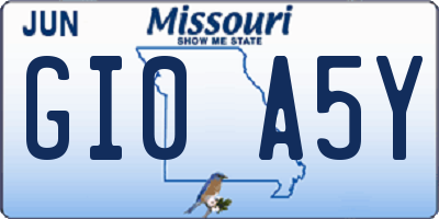 MO license plate GI0A5Y