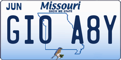 MO license plate GI0A8Y