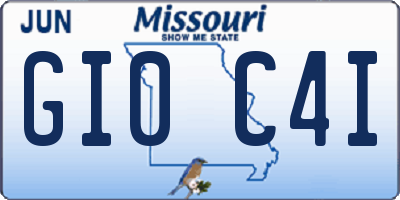 MO license plate GI0C4I