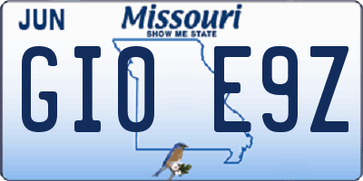 MO license plate GI0E9Z