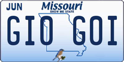 MO license plate GI0G0I
