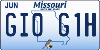 MO license plate GI0G1H