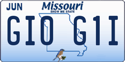 MO license plate GI0G1I