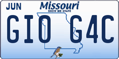 MO license plate GI0G4C
