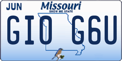 MO license plate GI0G6U