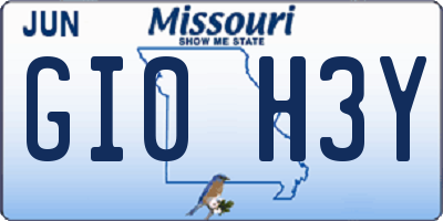 MO license plate GI0H3Y