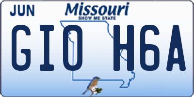 MO license plate GI0H6A