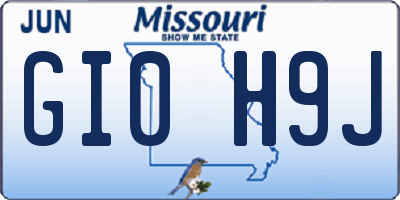 MO license plate GI0H9J