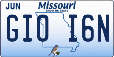 MO license plate GI0I6N