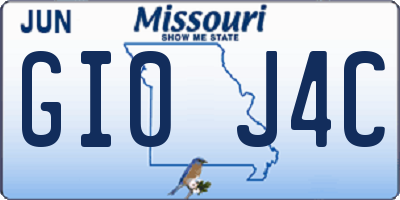 MO license plate GI0J4C