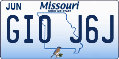 MO license plate GI0J6J