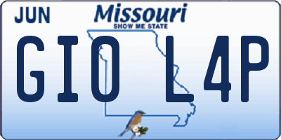MO license plate GI0L4P