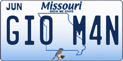 MO license plate GI0M4N