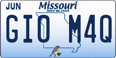 MO license plate GI0M4Q