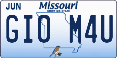 MO license plate GI0M4U
