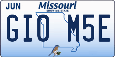 MO license plate GI0M5E