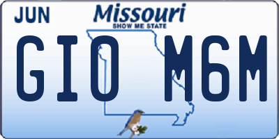 MO license plate GI0M6M