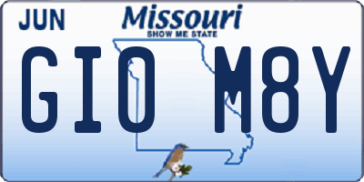 MO license plate GI0M8Y