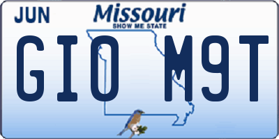 MO license plate GI0M9T