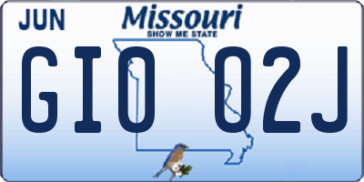 MO license plate GI0O2J
