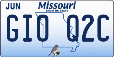 MO license plate GI0Q2C