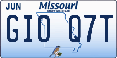 MO license plate GI0Q7T