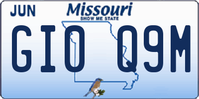 MO license plate GI0Q9M