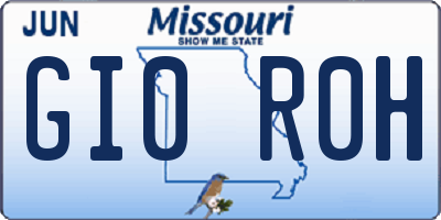 MO license plate GI0R0H