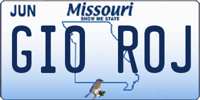 MO license plate GI0R0J