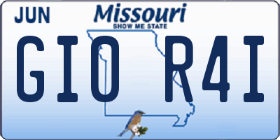 MO license plate GI0R4I