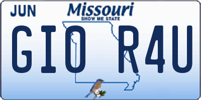 MO license plate GI0R4U