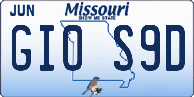MO license plate GI0S9D