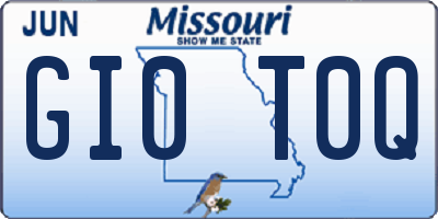 MO license plate GI0T0Q