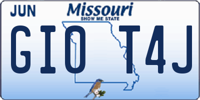 MO license plate GI0T4J