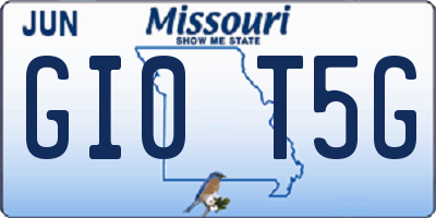 MO license plate GI0T5G