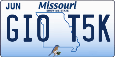 MO license plate GI0T5K