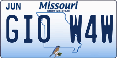 MO license plate GI0W4W