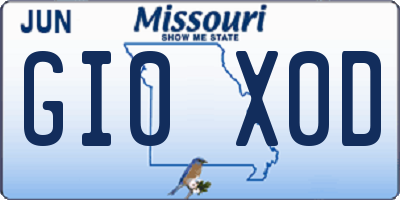 MO license plate GI0X0D