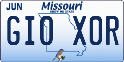 MO license plate GI0X0R