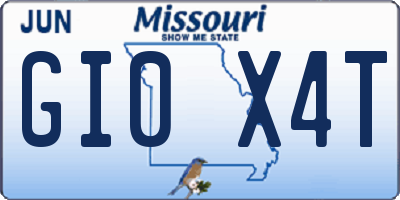 MO license plate GI0X4T