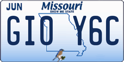 MO license plate GI0Y6C