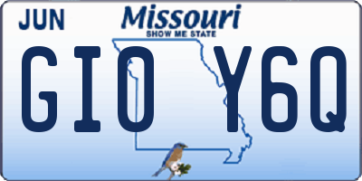 MO license plate GI0Y6Q