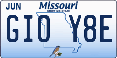 MO license plate GI0Y8E