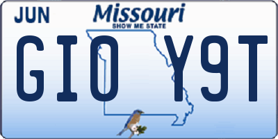 MO license plate GI0Y9T