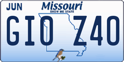 MO license plate GI0Z4O